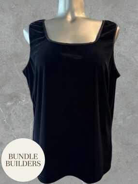 $10 Add-on | Vintage Plus Size Black Velvet Tank Top